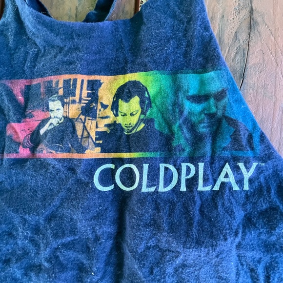 COLD PLAY TOUR CUT OUT T SHIRT/TANK TOP, zipper up back, med - Picture 2 of 4